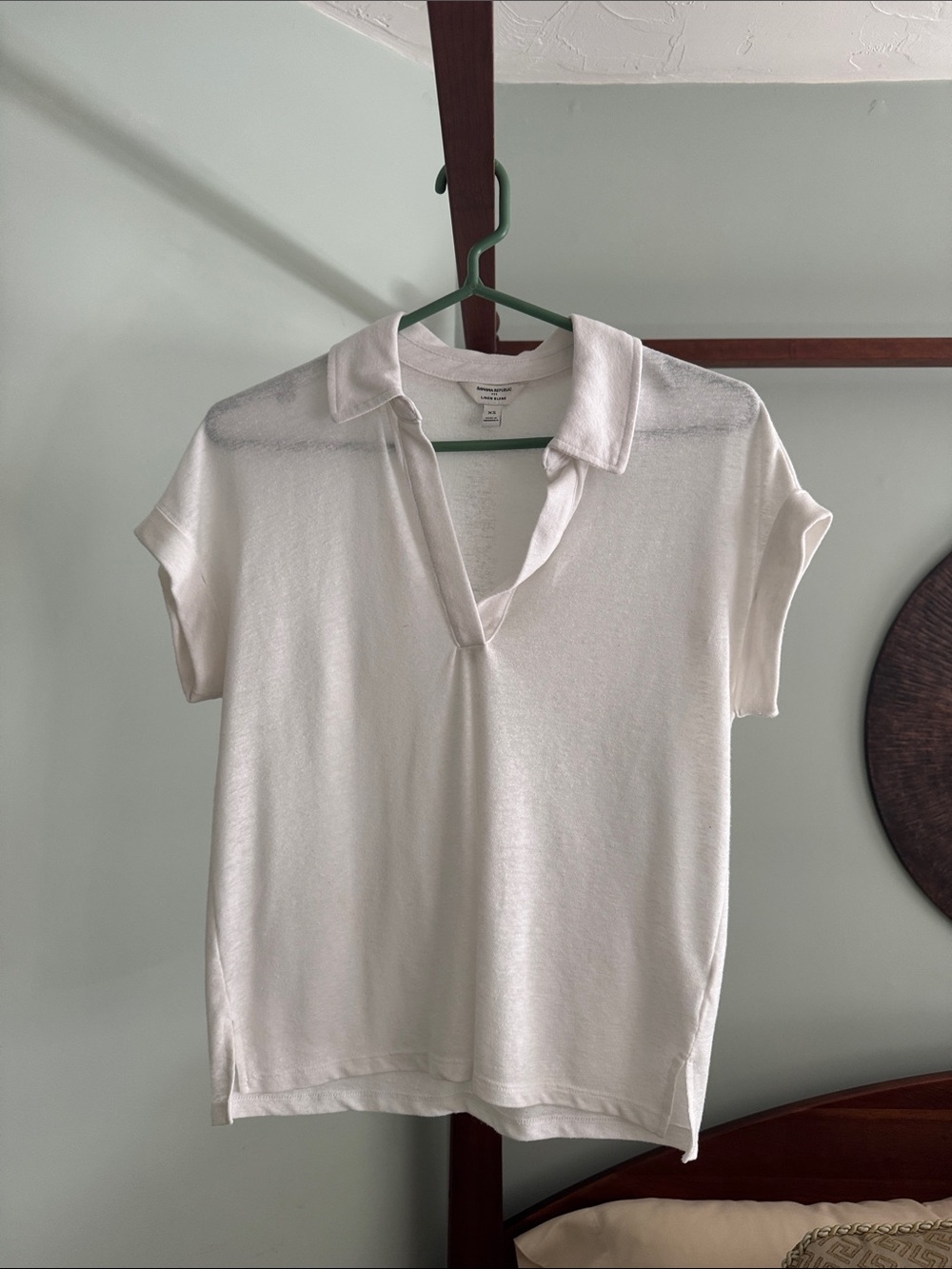 Banana Republic Linen-Blend Polo White XS
